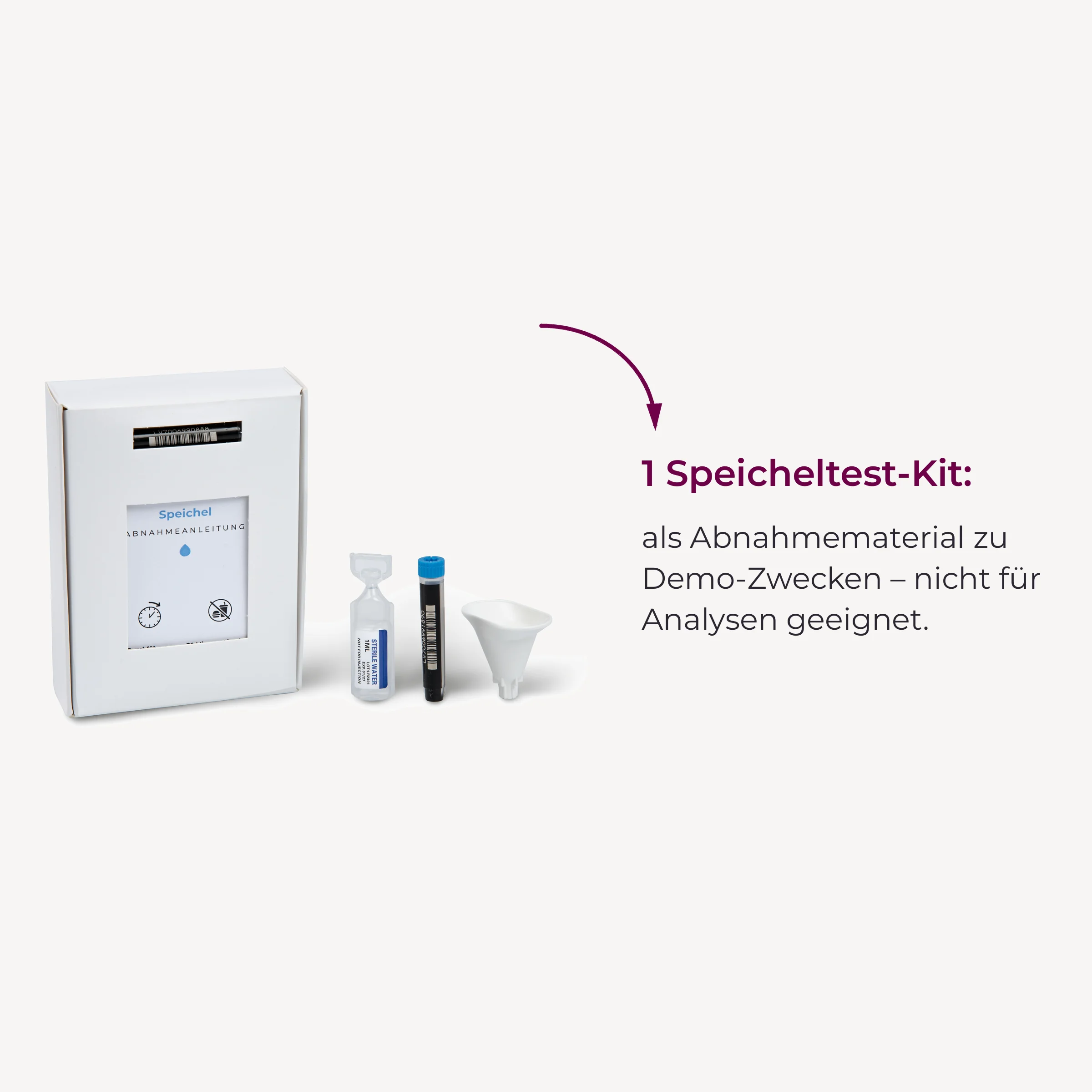 Ein Speicheltest-Kit als Demomaterial